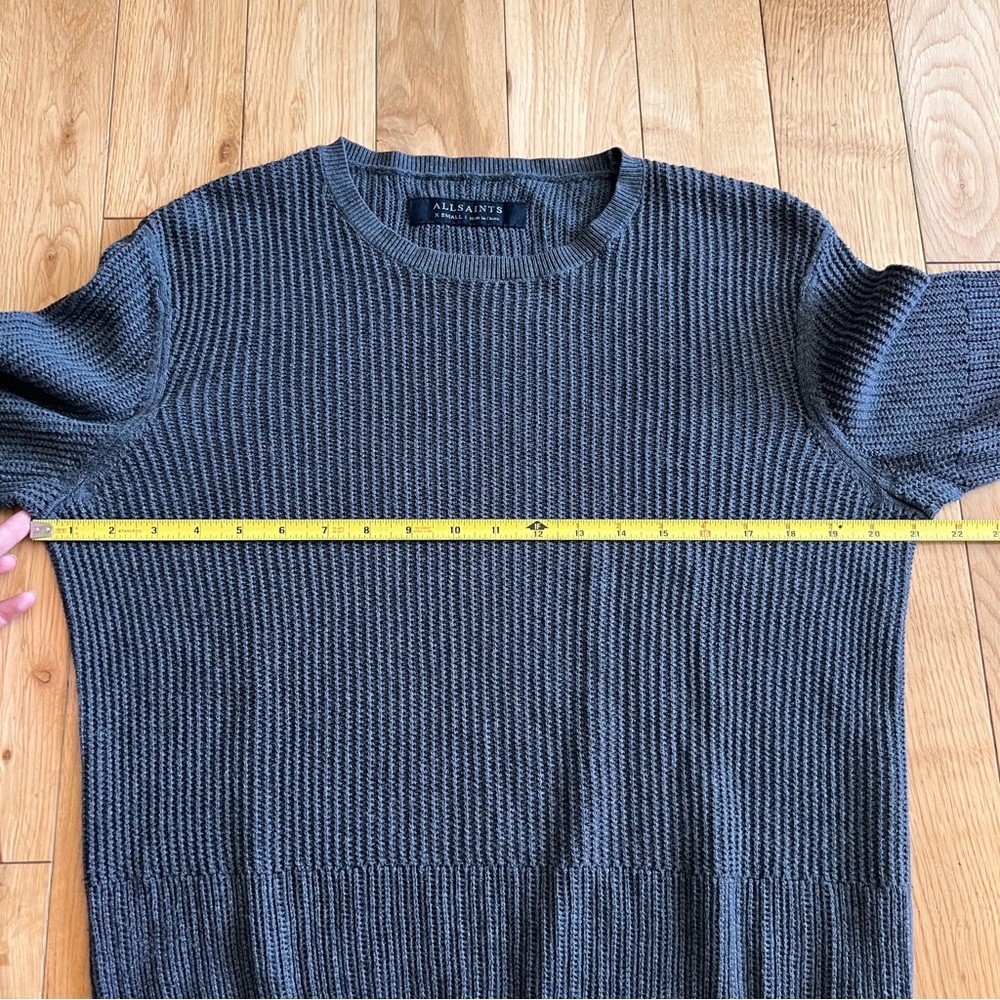 AllSaints Men’s Metz Long Sleeve Crew Neck Knit Dark Gray Sweater Size XS - Picture 6 of 8
